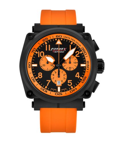 Formex 1100.4.3064.980 : Pilot Quartz Chronograph PVD / Black - Orange / Rubber