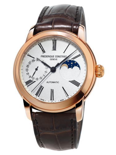 Frederique Constant FC-712MS4H4 : Classic Moonphase Manufacture Rose Gold Plated / Silver