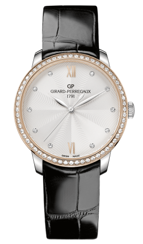 Girard-Perregaux 49523D56A171-CB6A : 1966 36mm Stainless Steel / Pink Gold / Diamond / Silver / Alligator