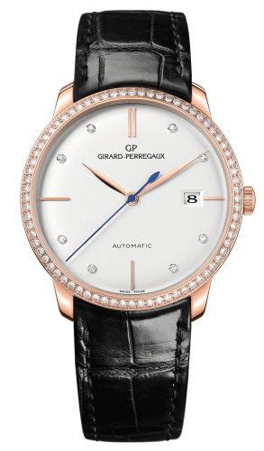 Girard-Perregaux 49525D52A1A1-BK6A : 1966 38 Pink Gold Black / Diamond / Silver / Alligator