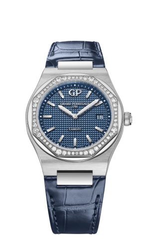 Girard-Perregaux 80189D11A431-CB6A : Laureato 34 Quartz Stainless Steel / Diamond / Blue / Alligator