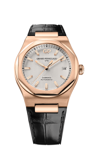 Girard-Perregaux 81005-52-132-BB6A : Laureato 38 Automatic Pink Gold / Silver / Alligator