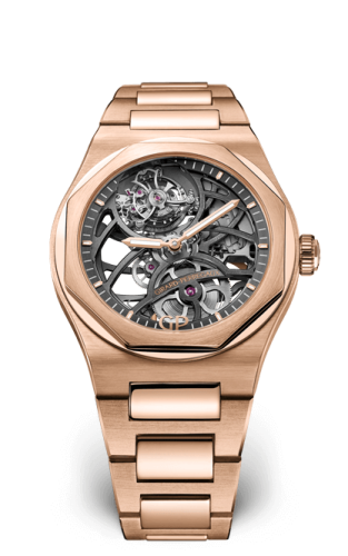 Girard-Perregaux 99110-52-000-52A : Laureato 42 Flying Tourbillon Skeleton Pink Gold / Bracelet