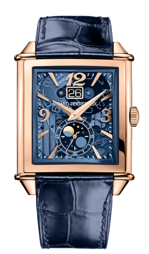 Girard-Perregaux 25882-52-1829BB4A : Vintage 1945 XXL Large Date and Moonphases Pink Gold / Blue Polycrystalline