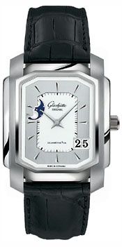 Glashütte Original 39-43-04-04-04 : Karree Automatic Panorama Date Moon Phase Stainless Steel / Silver