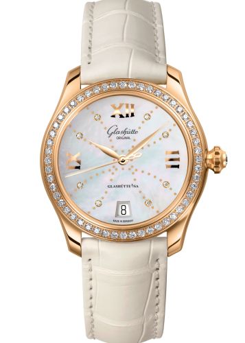 Glashütte Original 1-39-22-12-11-44 : Lady Serenade Rose Gold / Diamond / MOP - Index Line / Alligator / Pin