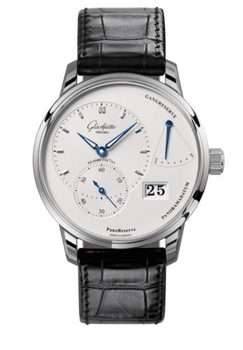 Glashütte Original 1-65-01-22-12-61 : PanoReserve Stainless Steel / Silver / Alligator - Folding