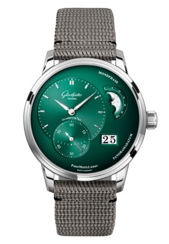 Glashütte Original 1-90-02-13-32-66 : PanoMatic Lunar Stainless Steel / Green / Synthetic