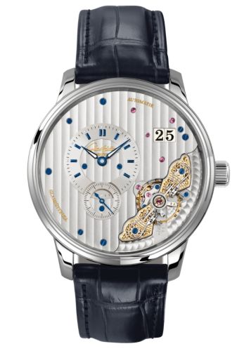 Glashütte Original 1-91-02-02-02-61 : PanoMaticInverse Stainless Steel / Silver / Alligator - Folding