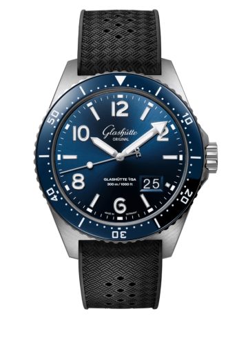 Glashütte Original 1-36-13-02-81-33 : SeaQ Panorama Date Stainless Steel / Blue / Rubber - Folding