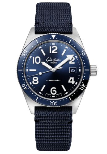 Glashütte Original 1-39-11-09-61-08 : SeaQ Date Stainless Steel / Blue / Synthetic - Pin