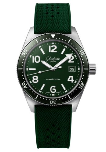 Glashütte Original 1-39-11-13-63-07 : SeaQ Date Stainless Steel / Green / Rubber - Pin