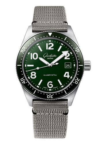 Glashütte Original 1-39-11-13-63-08 : SeaQ Date Stainless Steel / Green / Synthetic - Pin