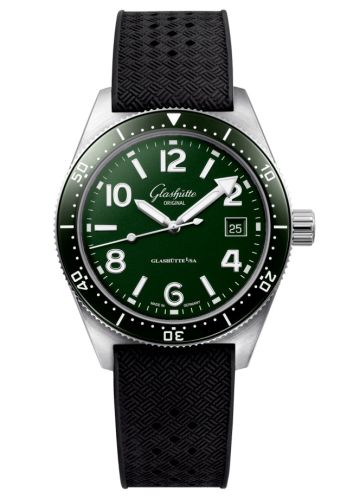 Glashütte Original 1-39-11-13-63-33 : SeaQ Date Stainless Steel / Green / Rubber - Folding