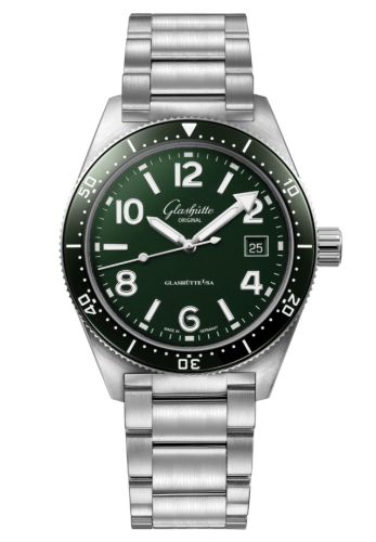 Glashütte Original 1-39-11-13-63-70 : SeaQ Date Stainless Steel / Green / Bracelet