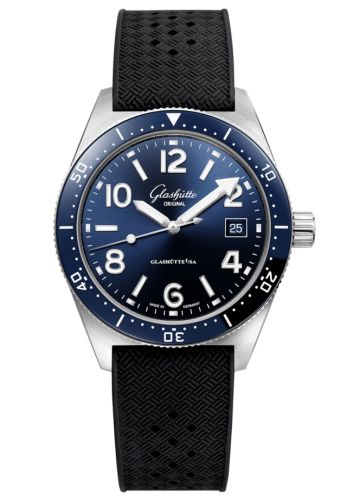 Glashütte Original 1-39-11-09-61-06 : SeaQ Date Stainless Steel / Blue / Rubber - Pin