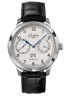 Glashütte Original 1-00-14-05-02-01 : Senator Observer Stainless Steel / Silver / Alligator - Pin