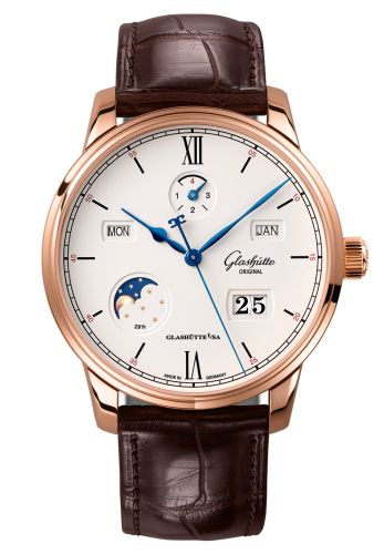 Glashütte Original 1-36-02-02-05-01 : Senator Excellence Perpetual Calendar Red Gold / Silver / Alligator / Pin