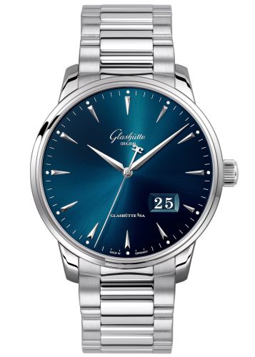 Glashütte Original 1-36-03-04-02-70 : Senator Excellence Panorama Date Stainless Steel / Blue / Bracelet