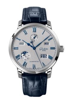 Glashütte Original 1-36-12-03-02-61 : Senator Perpetual Calendar Stainless Steel / Grey / Alligator