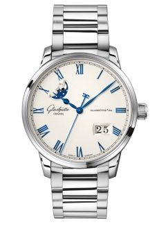 Glashütte Original 1-36-24-05-02-71 : Senator Excellence Panorama Date Moonphase Stainless Steel / Frosted Silver / Bracelet