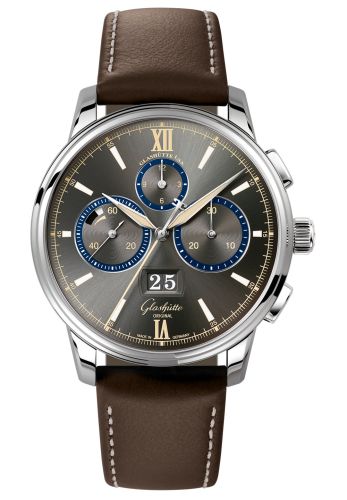 Glashütte Original 1-37-01-04-02-55 : Senator Chronograph Panorama Date Capital Edition Stainless Steel / Grey / Calf / Folding