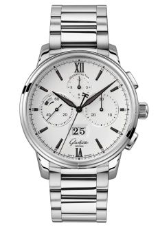 Glashütte Original 1-37-01-05-02-71 : Senator Chronograph Panorama Date Stainless Steel / White / Bracelet
