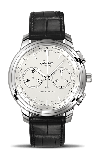 Glashütte Original 1-39-34-21-42-04 : Senator Chronograph XL Silver