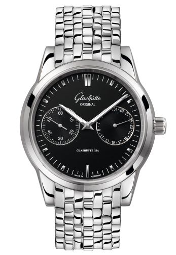 Glashütte Original 1-39-58-01-02-14 : Senator Hand Date Stainless Steel / Black / Bracelet