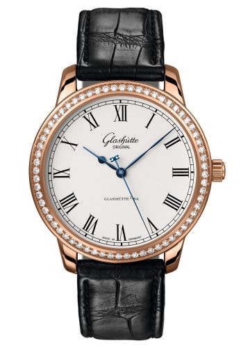 Glashütte Original 1-39-59-01-15-04 : Senator Automatic Red Gold / Diamond / Silver / Alligator / Pin