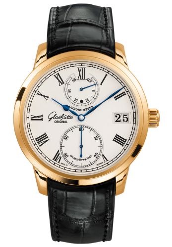 Glashütte Original 1-58-01-01-01-01 : Senator Chronometer Rose Gold / Silver / Alligator / Pin