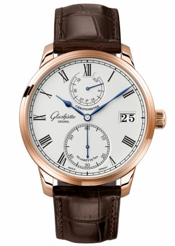 Glashütte Original 1-58-01-02-05-50 : Senator Chronometer Red Gold / Silver / Alligator / Folding