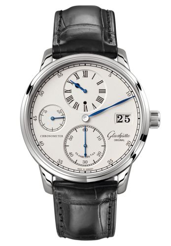 Glashütte Original 1-58-04-04-04-01 : Senator Chronometer Regulator White Gold / Silver / Alligator / Folding