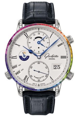 Glashütte Original 1-89-02-01-40-30 : Senator Cosmopolite White Gold / Rainbow / Alligator / Folding