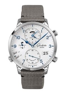 Glashütte Original 1-89-02-03-02-66 : Senator Cosmopolite Stainless Steel / Silver-Arabic / Synthetic