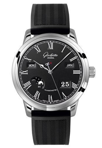 Glashütte Original 100-02-25-12-04 : Senator Perpetual Calendar Stainless Steel Black / Rubber / Folding