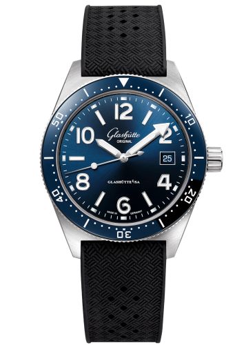 Glashütte Original 1-39-11-09-81-06 : SeaQ Date Stainless Steel / Blue / Rubber / Pin