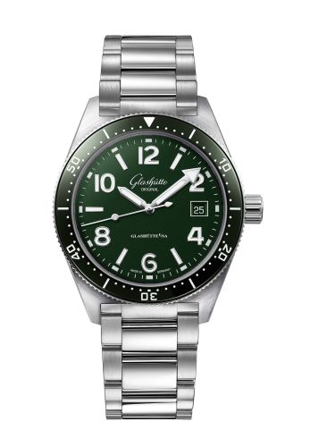 Glashütte Original 1-39-11-13-83-70 : SeaQ Date Stainless Steel / Green / Bracelet