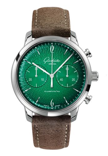 Glashütte Original 1-39-34-05-22-04 : Sixties Chronograph Stainless Steel / Green / Pin / Annual Edition