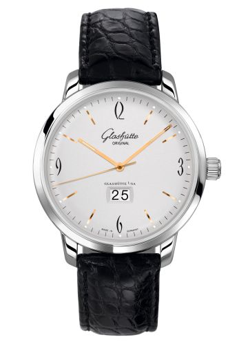 Glashütte Original 2-39-47-01-02-04 : Sixties Panorama Date Stainless Steel / Silver / Alligator / Pin