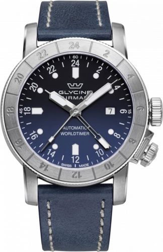 Glycine GL0054 : Airman 44 GMT Automatic Stainless Steel / Blue - Gradient