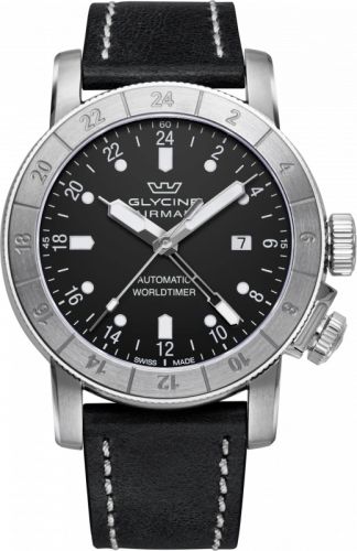 Glycine GL0056 : Airman 44 GMT Automatic Stainless Steel / Black