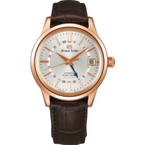 Grand Seiko SBGJ210 : Automatic Hi Beat 36000 GMT Special Pink Gold / Silver / Strap