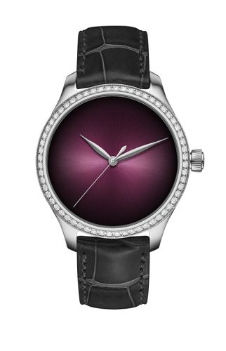 H. Moser & Cie 1200-1208 : Endeavour Centre Seconds Stainless Steel - Diamond / Burgundy Concept