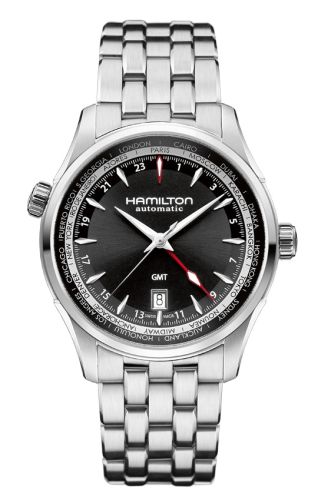 Hamilton H32695131 : Jazzmaster GMT 42mm Black Dial Bracelet