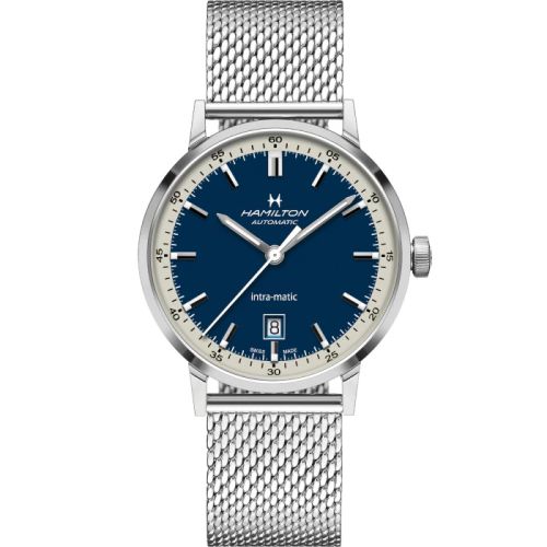 Hamilton H38425140 : Intra-Matic 40 Stainless Steel / Blue / Mesh