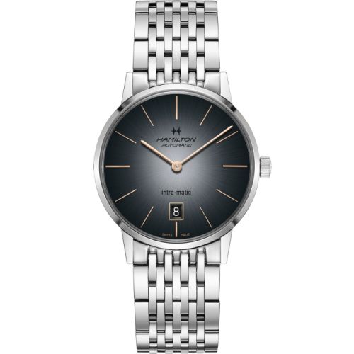 Hamilton H38455181 : Intra-Matic 38 Stainless Steel / Grey / Bracelet