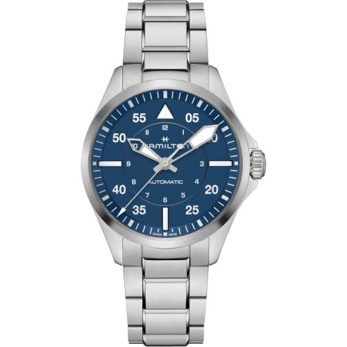 Hamilton H76305140 : Khaki Aviation Pilot Auto 39 Stainless Steel / Blue / Bracelet