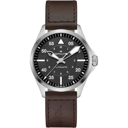 Hamilton H76305530 : Khaki Aviation Pilot Auto 39 Stainless Steel / Black