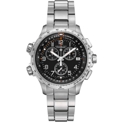 Hamilton H77912135 : Khaki Aviation X-Wind GMT Chrono Quartz Black / Bracelet